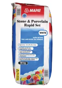 Mapei Rapid set White Wall & floor tile Adhesive, 20kg