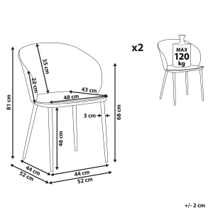 Set of 2 Dining Chairs BLAYKEE White