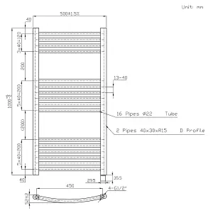 Right Radiators Prefilled Electric Curved Heated Towel Rail Bathroom Ladder Warmer Rads - Chrome 1000x500 mm