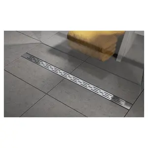 Stainless Steel Shower Channel BP03 130Cm - Floor Drainage Channel For Shower Floor Level Stainless Steel Trim Drain Strainer Shower Cap