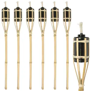 Harbour Housewares Bamboo Garden Fire Torches - 60cm - Pack of 6