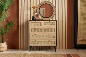 Black Wooden 4 Piece Furniture Set Wardrobe Chest of Drawers Bedsides Birlea Croxley