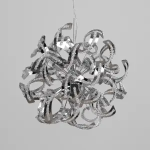 Litecraft Twirl Chrome 6 Lamp Modern Ceiling Pendant Light