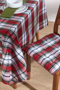 Homescapes Red Macduff Tartan Christmas Tablecloth 137 x 178 cm