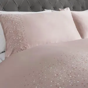 Smart Living Luxury Hotel Quality Diamonte Embellished Duvet Cover with Pillowcases