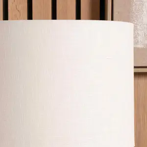 50cm White Linen Drum Table Lampshade Self Lined Cylinder Floor Lamp Shade