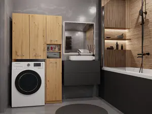 Marpol DD Washing Machine Surround Cabinet Artisan Oak