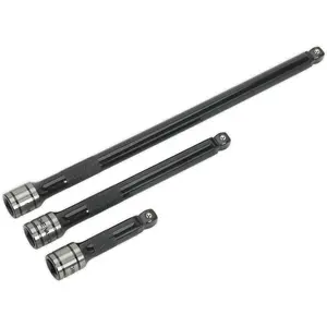 3 Piece PREMIUM Wobble / Rigid Extension Bar Set - 3/8" Sq Drive - Deep Knurling