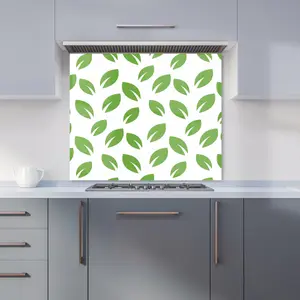 Leaves Pattern Premium Glass Kitchen Splashback W600mm x H650mm