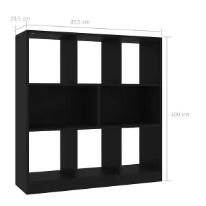 Berkfield Book Cabinet Black 97.5x29.5x100 cm Engineered Wood