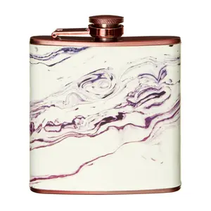 Maison by Premier Auden Marble Effect Rose Gold Hip Flask