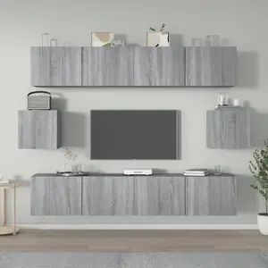 Berkfield 6 Piece TV Cabinet Set Grey Sonoma Engineered Wood