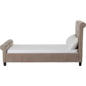 Cheltenham Upholstered Sleigh Bed Silver / Kingsize (5')