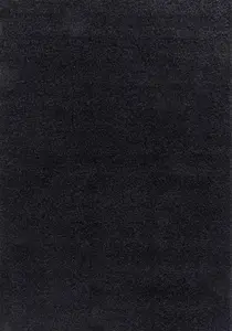 Serdim Rugs Plain Living Room Shaggy Area Rugs Black 160x230 cm