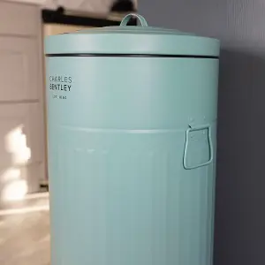 Charles Bentley 30L Retro Steel Waste Rubbish Kitchen Pedal Bin Heritage Green