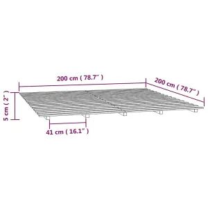 Berkfield Bed Frame Grey 200x200 cm Solid Wood Pine