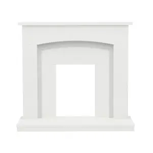 Be Modern Lauretta White Micro-marble Fireplace surround set