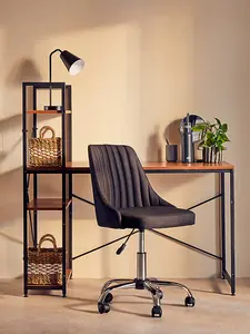 Interiors by Premier Brent Ribbed Black And Chrome Home Office Chair