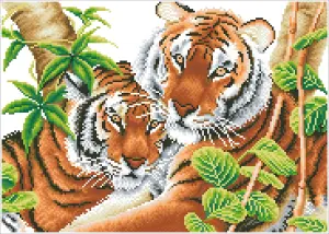 TENDER TIGERS - Diamond Painting Kit: Tender Tigers - Diamond Dotz