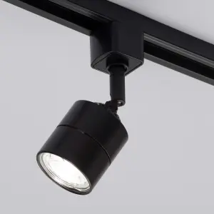 Litecraft Soho Black 6 Head 3m T Shape Kitchen Ceiling Light with LED Bulbs