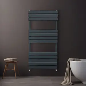 Flat Panel Towel Radiator - 1200mm x 600mm - Anthracite Grey