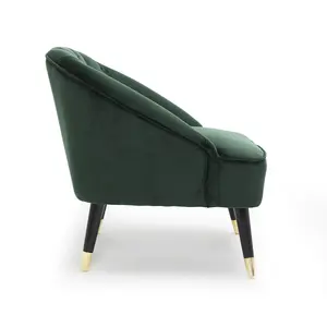 Velvet Bottle Green Kensington Slipper Bedroom Accent Chair