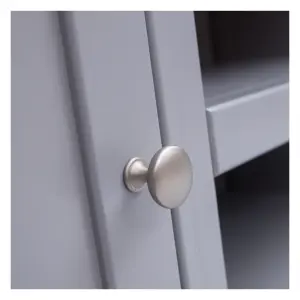 Rocca Grey 2 Door TV Cabinet Chrome Knob