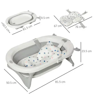 HOMCOM Foldable Baby Bath Tub Ergonomic with Temperature-Induced Water Plug