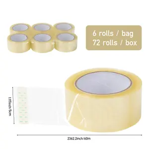 6 Rolls Transparent Packaging Tapes 60m