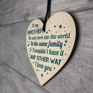 Red Ocean Handmade Brother Birthday Gifts From Sister Family Wooden Heart Thank You Big Brother Novelty Gifts