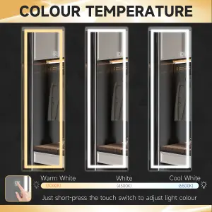 HOMCOM Full Length Wall Mirror with Dimming LED Lights, Smart Touch, 120 x 40cm