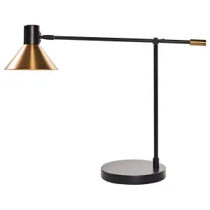 Beliani Industrial Metal Table Lamp Gold PINKEEN