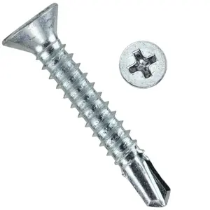 Self Drilling Screws Length: 32mm ( Pack of: 50 ) Countersunk Self Tapping Screws for Metal, Steel, Roofing, Windows