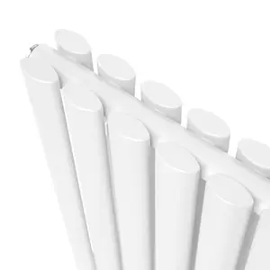 Oval Column Radiator & Valves - 1600mm x 360mm - White