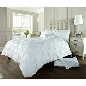 Barney Solid Colour Duvet Cover Set with Pillowcases White / Double - 2 Standard Pillowcases