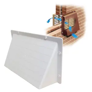 White Hooded Cowl 9" x 6" Vent Cover for Air Bricks Grilles Extractors Vents