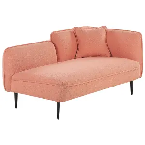 Right Hand Boucle Chaise Lounge Peach Pink CHEVANNES