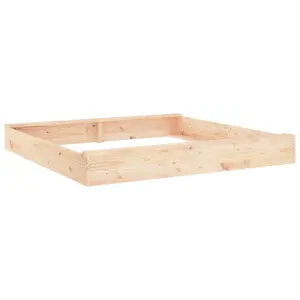 Berkfield Sandbox with Seats Square Solid Wood Pine