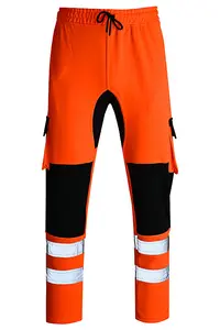 MS9 Mens Cargo Combat Work Trouser Tracksuit Jogging Bottoms Pants Joggers H10, Orange - L