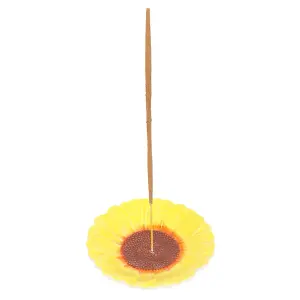 Something Different Sunflower Incense Holder Yellow/Brown (One Size)