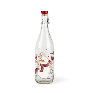 Snowman Glass Bottle 1 L