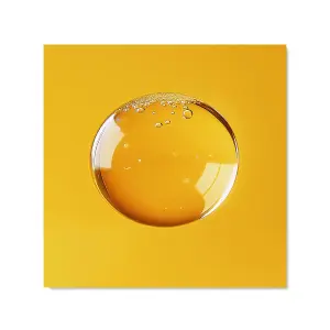 Solitary Yellow Bubble: A Closer Look Premium Glass Kitchen Splashback W600mm x H750mm