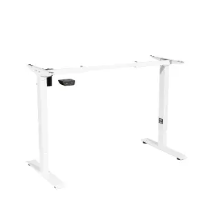 Dellonda Electric Adjustable Standing Desk Frame 70kg Capacity White Quiet DH64