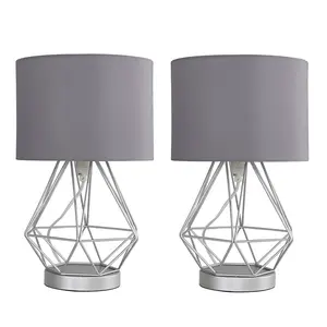 Haigler Metal Table Lamp (Set of 2) Copper / Grey / No Bulb