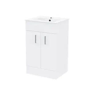 Nes Home Nanuya 500mm White Stylish Slim Basin Vanity Unit