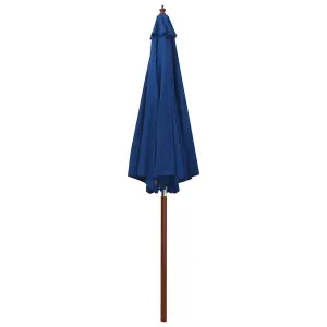 Berkfield Parasol with Wooden Pole 300x258 cm Blue