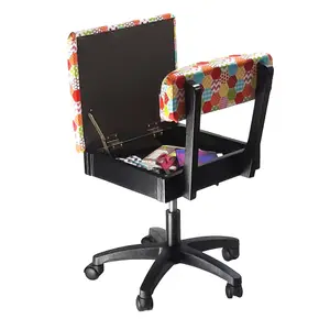 Hydraulic Sewing Chair Multicolour Patchwork Design - HT2018