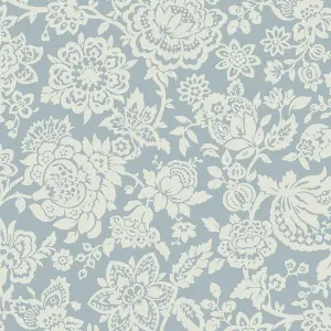 Laura Ashley Midnight Palace Trailing Laurissa Pale Seaspray Blue Smooth Wallpaper