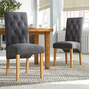 Anya Upholstered Dining Chair (Set of 2) Grey