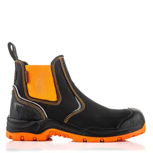 BVIZ3 Buckbootz Buckz Viz S3 Orange/Black 360 High Visibility Metal Free Waterproof Safety Dealer Boot, Size 08